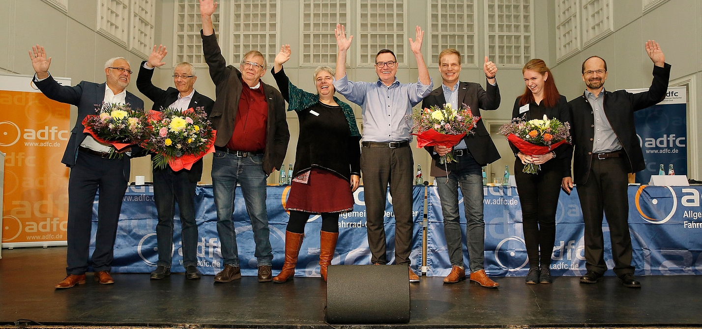 ADFC Bundeshauptversammlung 2018 in Darmstadt;
Neue Vorstandsmitglieder nach der Wahl vom 11.11.2018