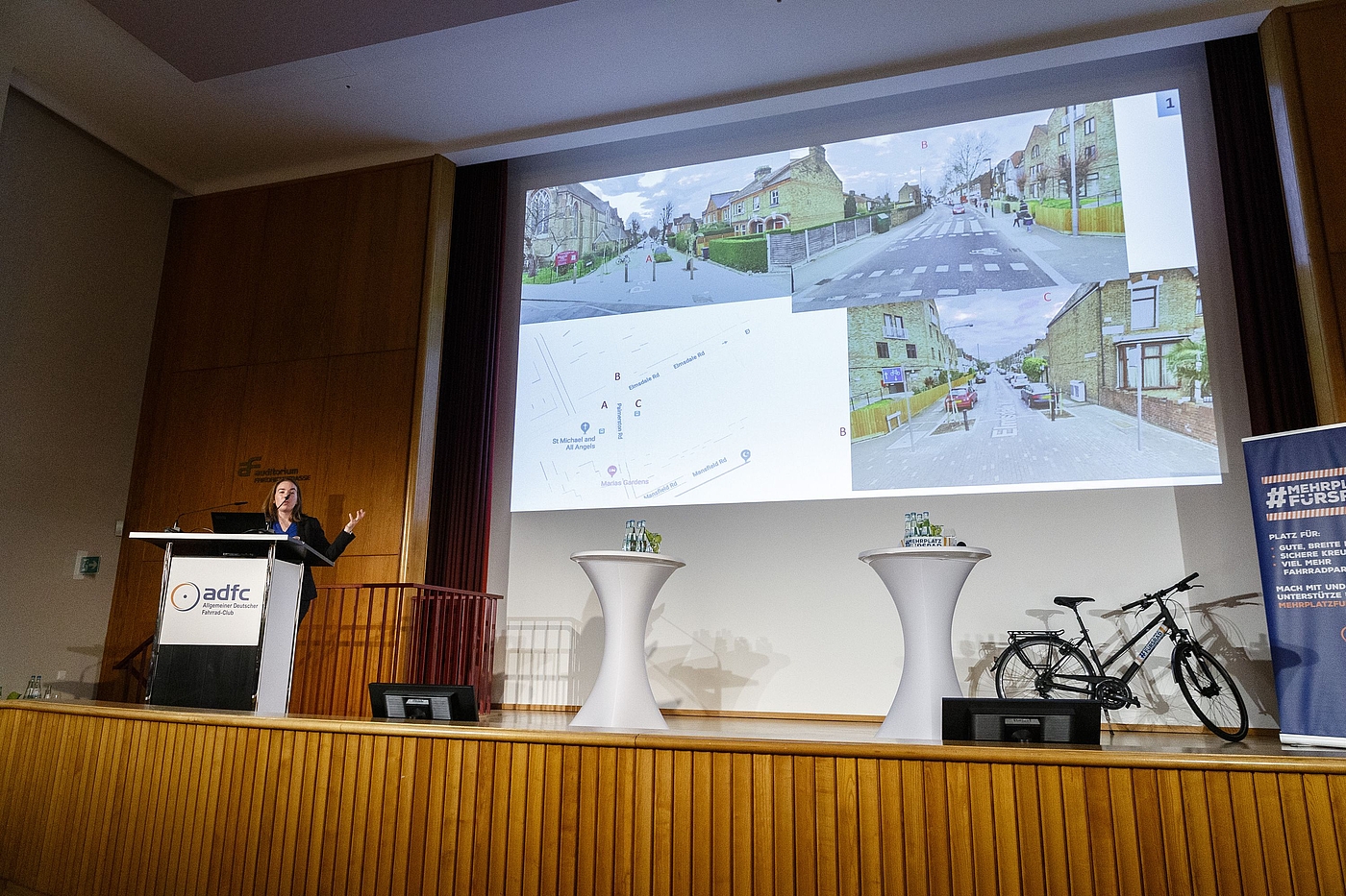 Megan Sharkey von der Uni Westminster stellte die Mini-Hollands in London vor. Megan Sharkey von der Uni Westminster stellte die Mini-Hollands in London vor.