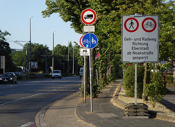 Radweg in Darmstadt