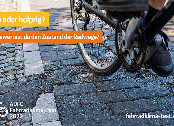 ADFC-Fahrradklima-Test 2022: Sharepic Wegequalität