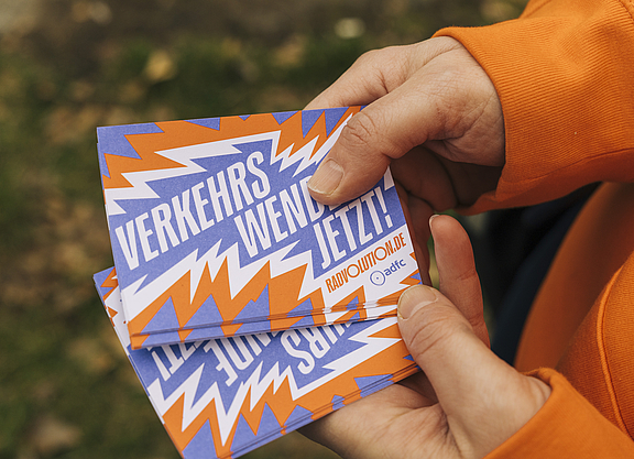 Kampagnenaufkleber zum Verteilen