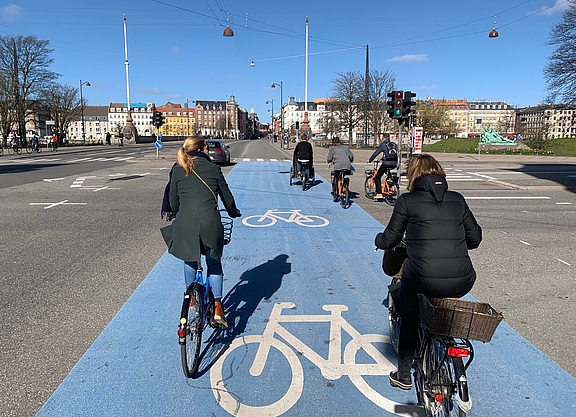 Befahrener Radweg in Kopenhagen
