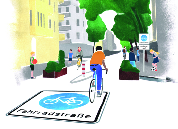 Illustration Fahrradstraße