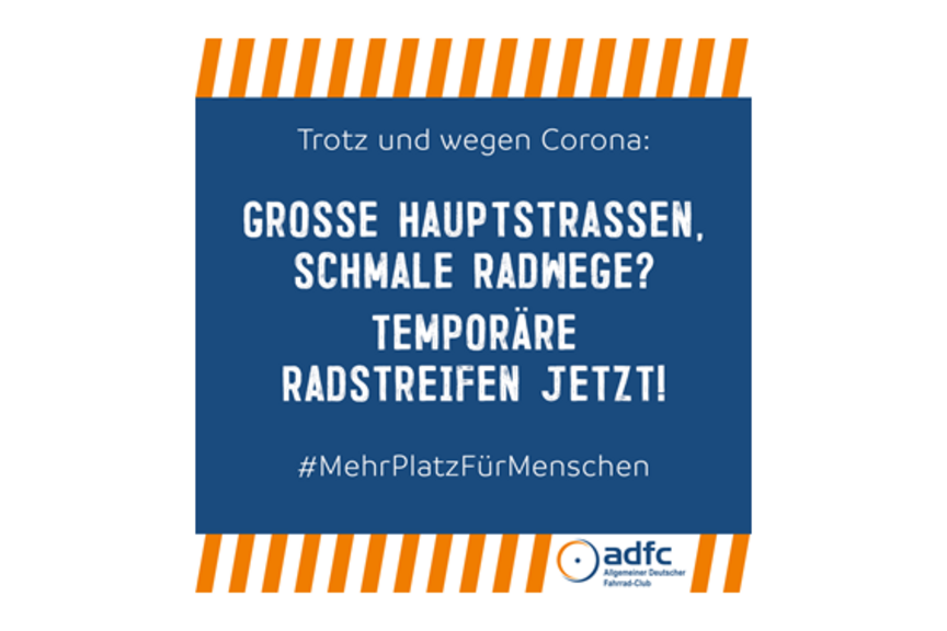 Sharepic Temporäre Radfahrstreifen Sharepic Temporäre Radfahrstreifen