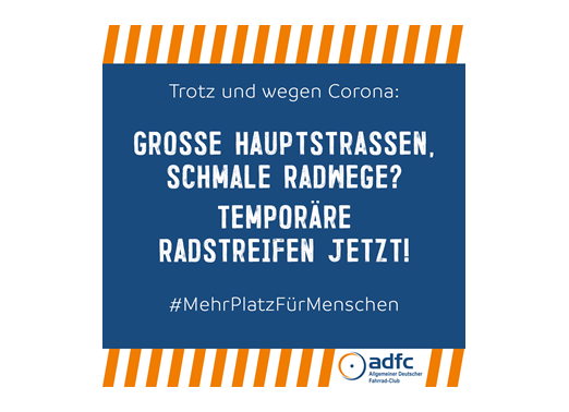 Sharepic Temporäre Radfahrstreifen