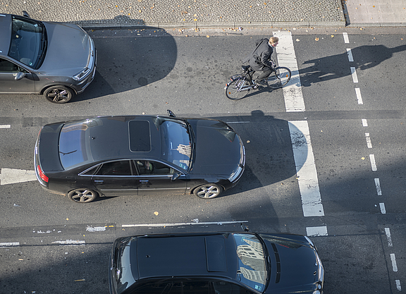 Radfahren in der Stadt, Ampelstart von oben