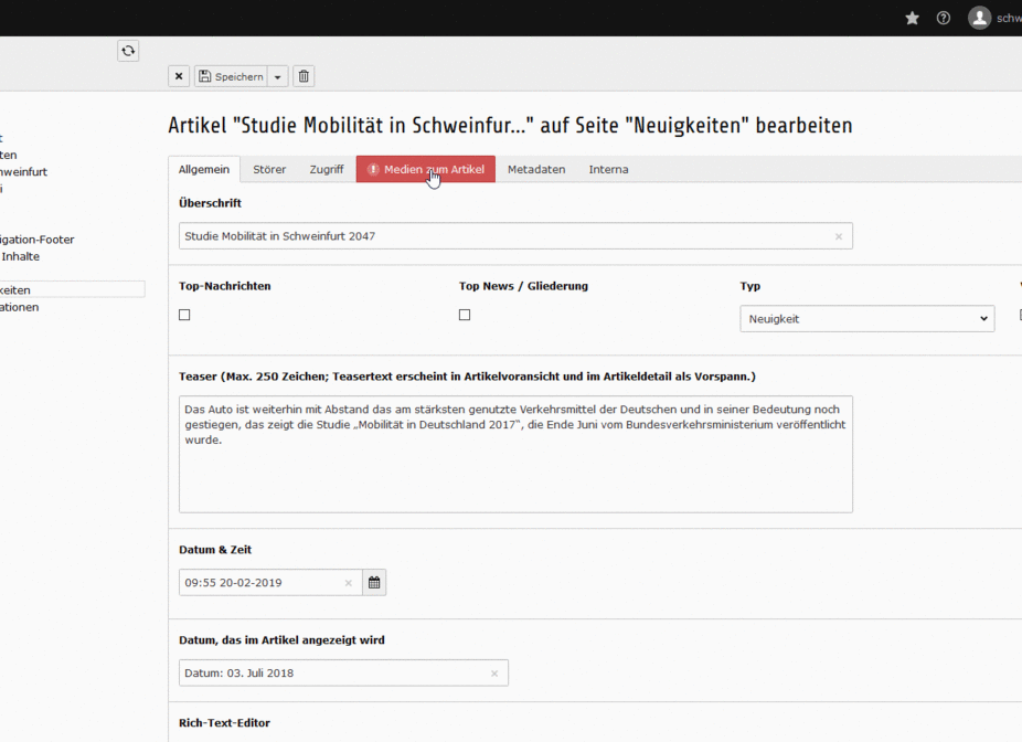 Bild aus Bilderpool hinzufügen - Anleitung ADFC Gliederungswebsites Bild aus Bilderpool hinzufügen - Anleitung ADFC Gliederungswebsites