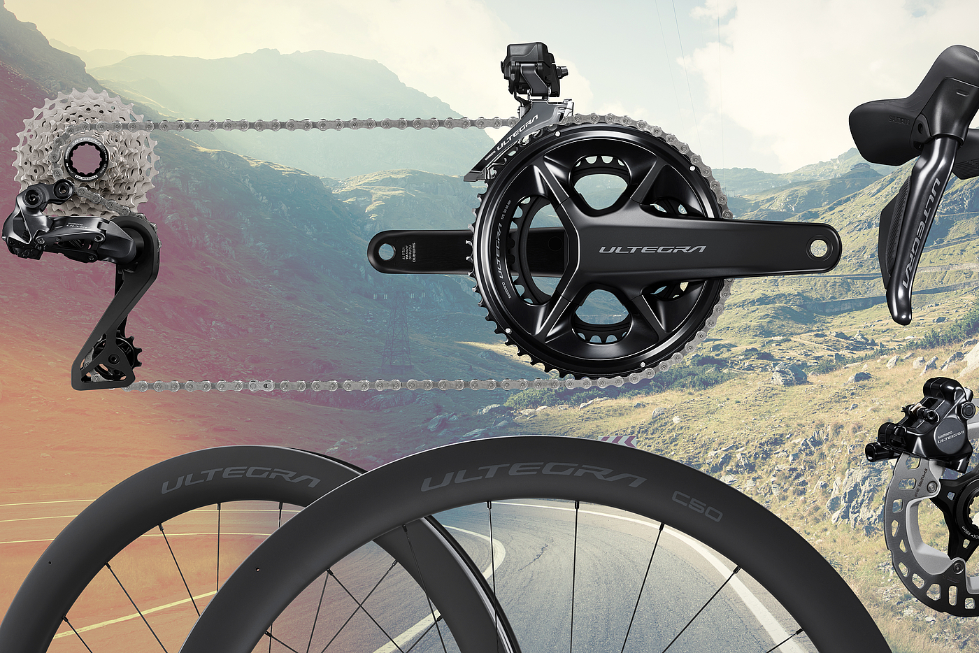 Ultegra Gruppe Die Ultegra-Schaltgruppe von Shimano