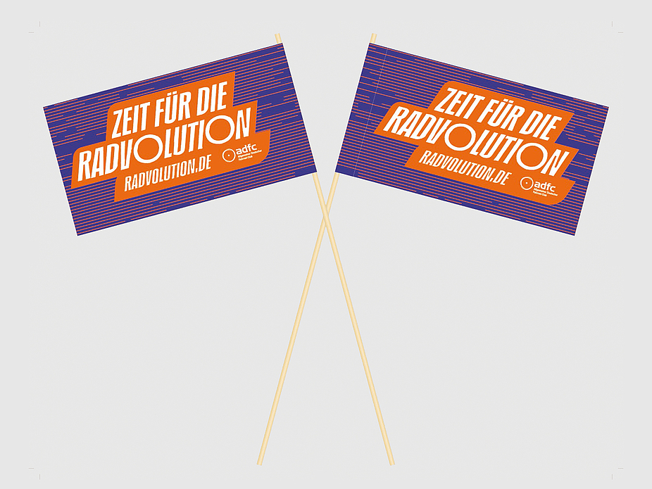 Papierfähnchen "Zeit für die RADvolution" Papierfähnchen "Zeit für die RADvolution"