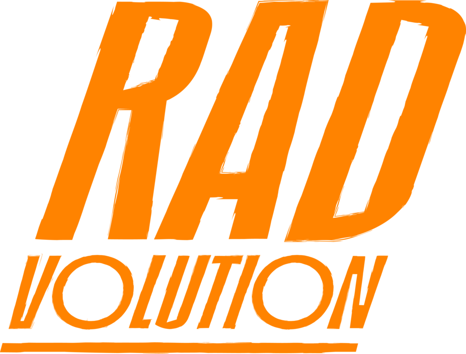 Logo RADvolution gestapelt orange auf weiß Logo RADvolution gestapelt orange auf weiß