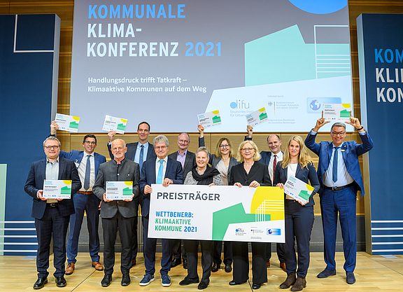 Die Preisträger*innen im Wettbewerb "Klimaaktive Kommune 2021".