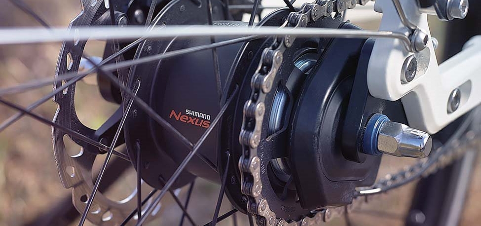 Nabenschaltung Shimano Nexus Inter 5E Aufnahme einer Shimano-Nabenschaltung.